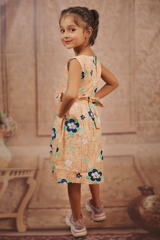 Pariari Girls Sleeveless Amber Flower Pop Dress