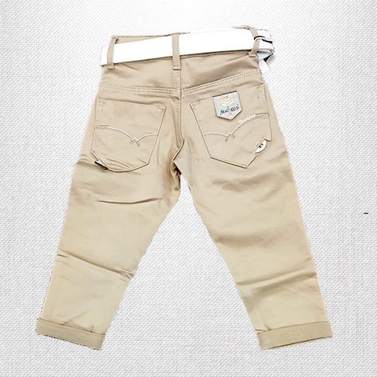 Pariari Boys Fashionable Khaki Pants with White Belt