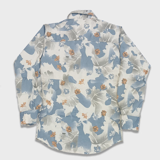 Pariari Boys Blue Floral Camo Full-Sleeve Shirt
