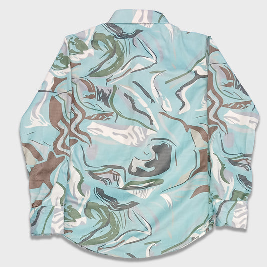 Pariari Boys Aqua Abstract Full-Sleeve Shirt