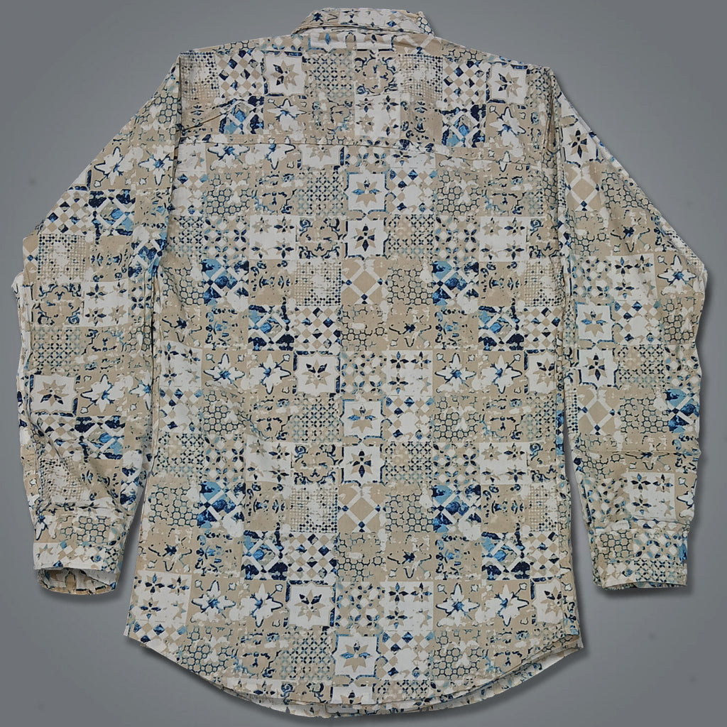 Pariari Boys Elegant Mosaic Print Shirt