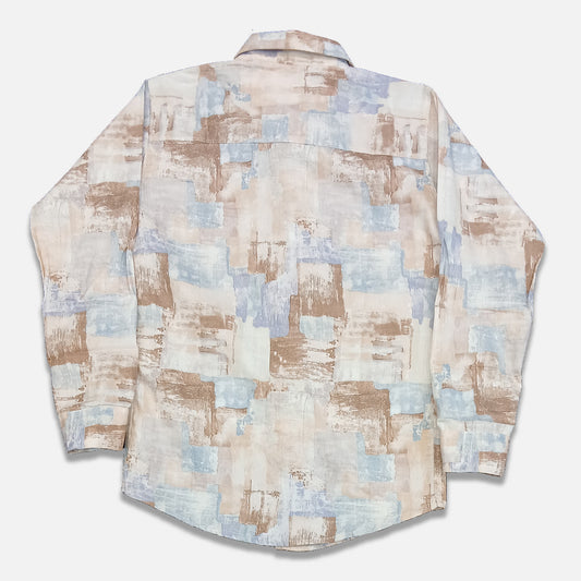 Pariari Boys Earth-Tone Brushstroke Full-Sleeve Shirt