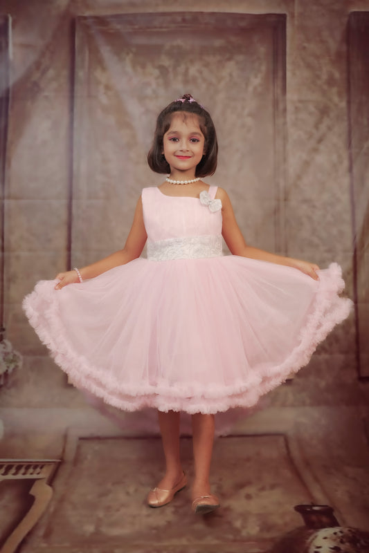 Pariari Girls Elegant Pink Princess Dress