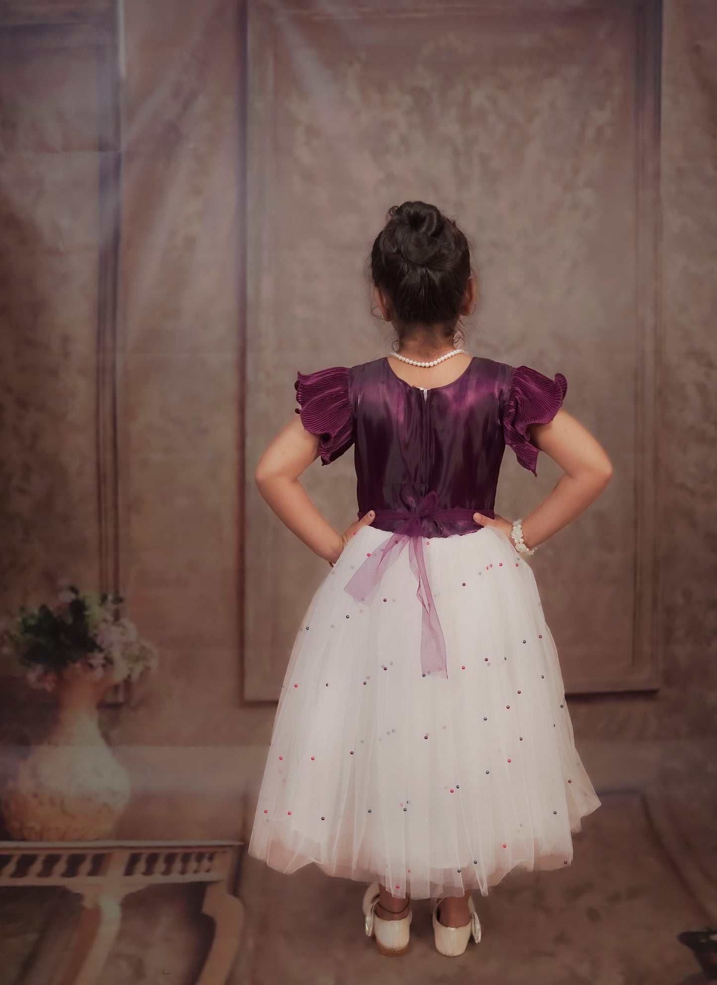 Pariari Girls Velvet & Tulle Sparkle Party Dress