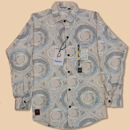 Pariari Boys Abstract Swirl Print Shirt