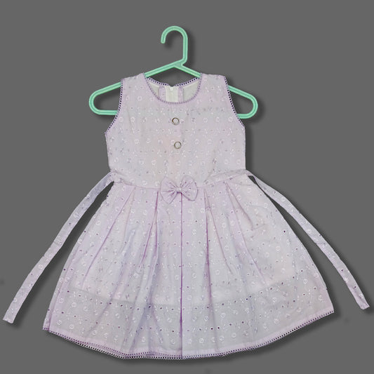 pariari girls Lilac Eyelet Embroidered Dress