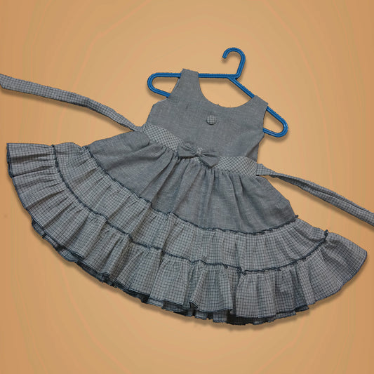 Pariari Girls Sleeveless khadi Ruffle Dress