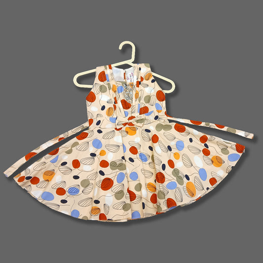 Pariari Girls Multicolour Polka Dot Sleeveless Dress