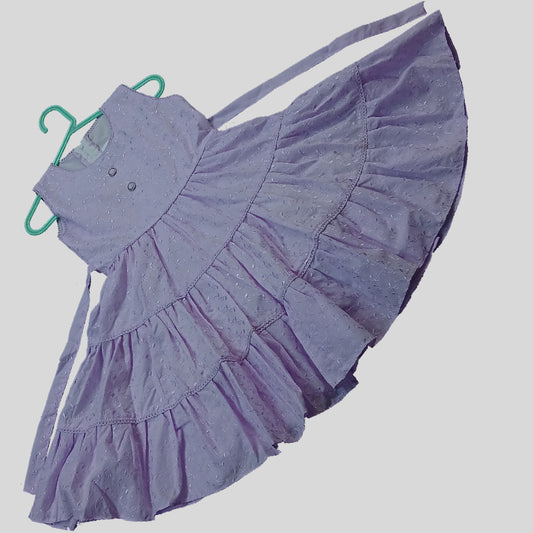 Pariari Girls Sleeveless Embroidered Ruffle Dress