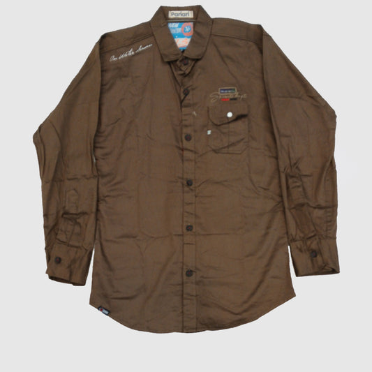 Pariari Boys Elite Brown Signature Men's Shirt