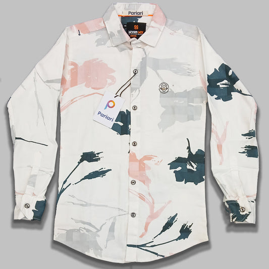 Pariari Boys Floral Brushstroke Shirt