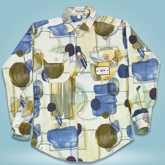 Pariari Boys Abstract Geometric Printed Full-Sleeve Shirt