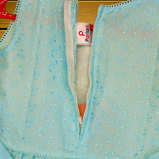 pariari girls Light Blue Sleeveless Tiered Dress for Girls