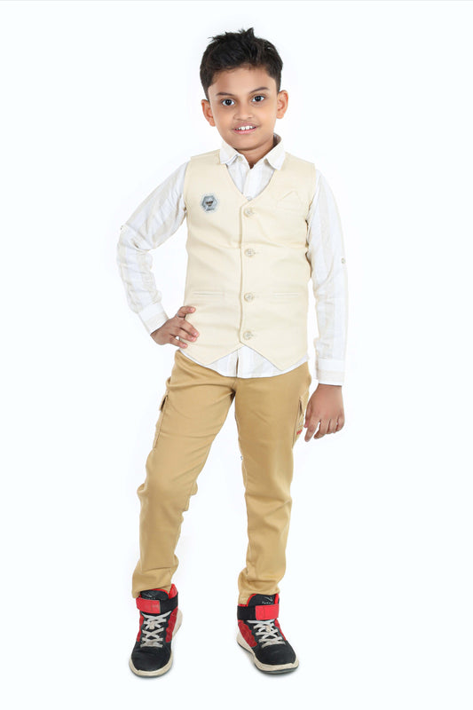 Pariari Boys Partywear shirt, jacket and chinos set