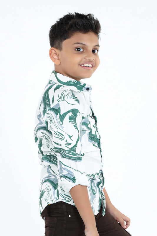 Pariari Boys Full Sleeves Popcorn Shirt