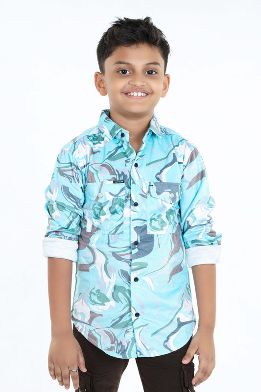 Pariari Boys Full Sleeves Popcorn Shirt