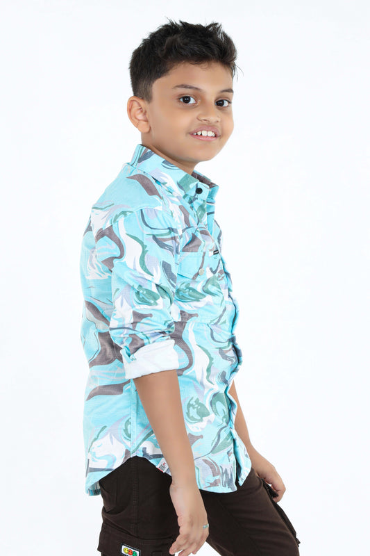 Pariari Boys Full Sleeves Popcorn Shirt