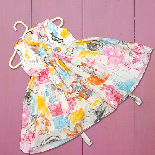 pariari girls Colorful Artistic Design Cotton Frock