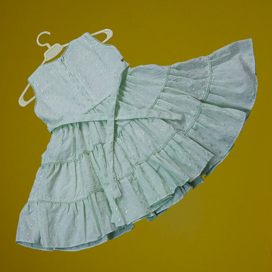 pariari girls Elegant Mint Green Girls Frock