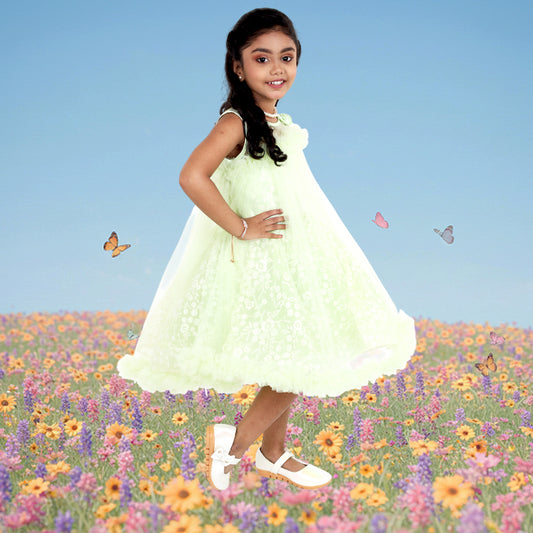 pariari girls polyester flared party dress