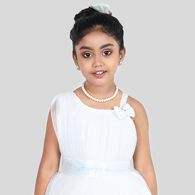 Pariari Girls Polyester High Low Party Dress with bow