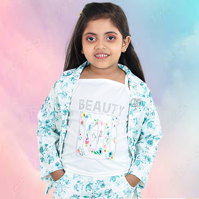 Pariari Girls 3 piece set of top, Jacket and Trouser