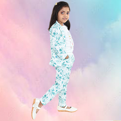 Pariari Girls 3 piece set of top, Jacket and Trouser