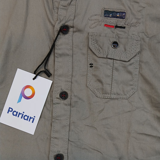 Pariari Boys Classic Khaki Utility Shirt