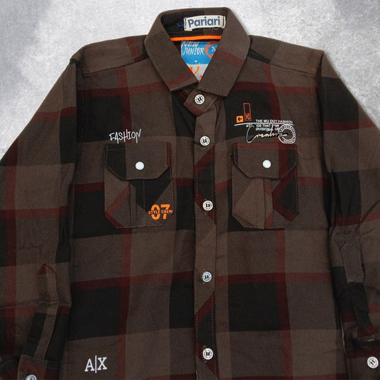 Pariari Boys Urban Plaid Shirt