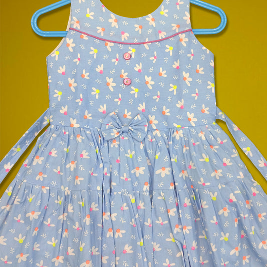 Girls' Floral Print Sleeveless Dress