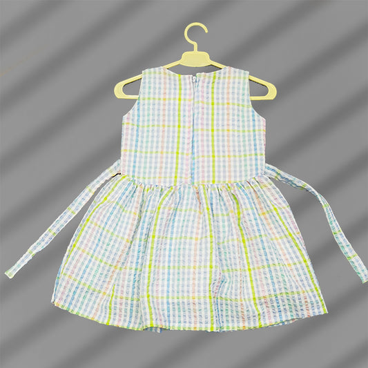 Pariari Girls Pastel Gingham Suspender Frock
