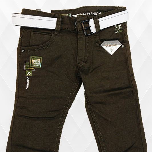 Pariari Boys Trendy Slim-Fit Jeans with Stylish Belt