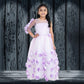 pariari girls polyester floral applique party gown