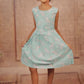 Pariari Girls Sleeveless Sky Blue Coloured Zebra Cotton Frock