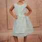 Pariari Girls Sleeveless Sky Blue Coloured Zebra Cotton Frock