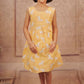 Pariari Girls Sleeveless Yellow Coloured Zebra Cotton Frock