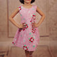 Pariari Girls Sleeveless  Pink Blossom Joy Floral Frock