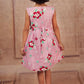 Pariari Girls Sleeveless  Pink Blossom Joy Floral Frock
