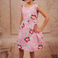 Pariari Girls Sleeveless  Pink Blossom Joy Floral Frock