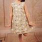 Pariari Girls Sleeveless Beige Heart & Bubble Bow Frock