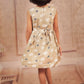 Pariari Girls Sleeveless Beige Heart & Bubble Bow Frock