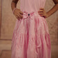 Pariari Girls Sleeveless Pink Polka Princess Frock