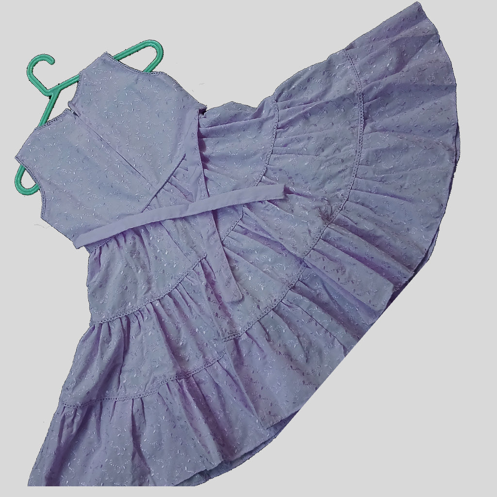Pariari Girls Sleeveless Embroidered Ruffle Dress