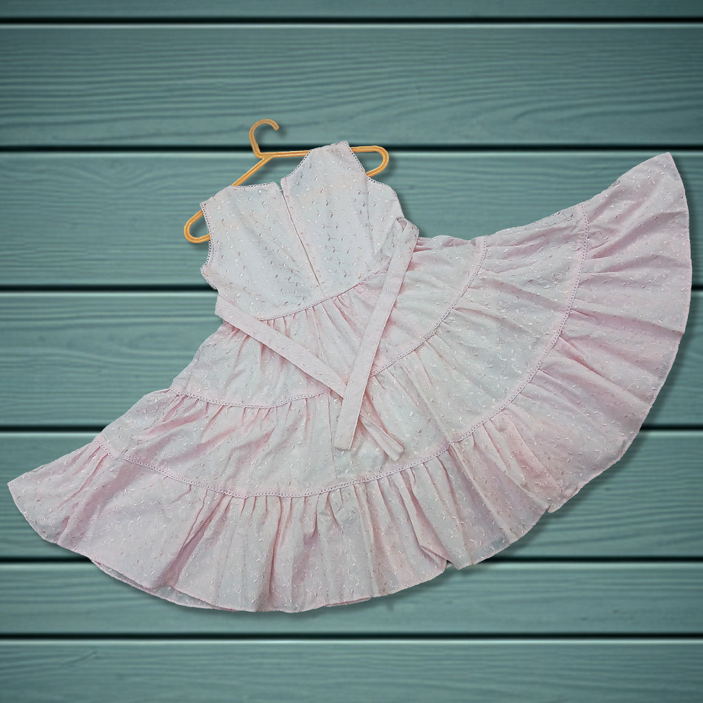 pariari Girls Pink Floral Dress