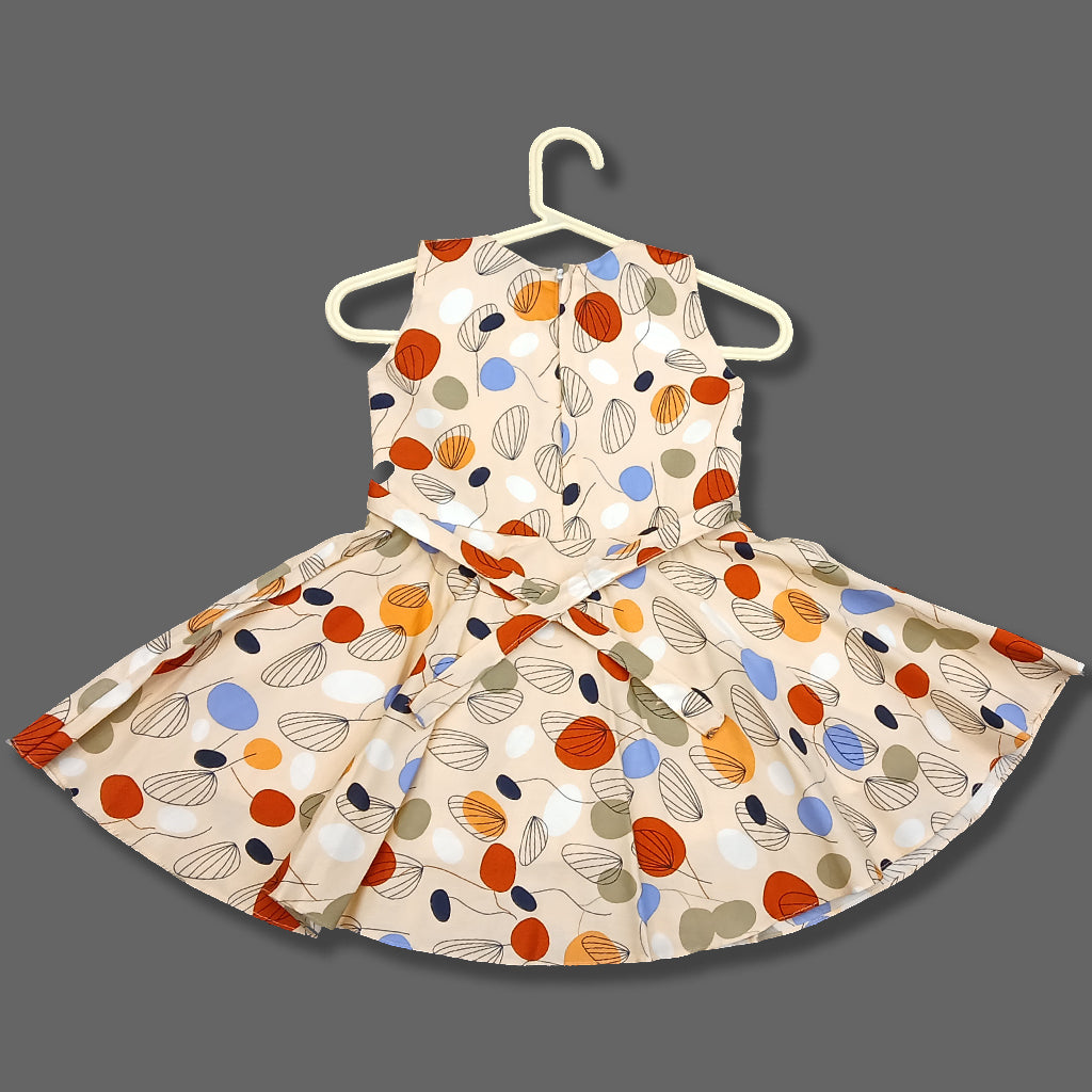 Pariari Girls Multicolour Polka Dot Sleeveless Dress