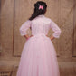 Pariari Girls Royale Graceful Full-Length Gown with Crystal Trim and Satin Bow Charm