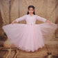 Pariari Girls Royale Graceful Full-Length Gown with Crystal Trim and Satin Bow Charm