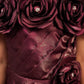 Pariari Girls Elegant Purple wine Applique Party Gown