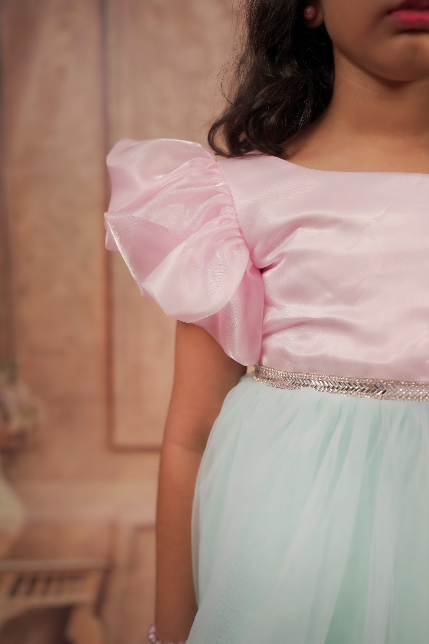 Pariari Girls Cotton Candy Bloom Dress with Ruffled Elegance and Floral Charm