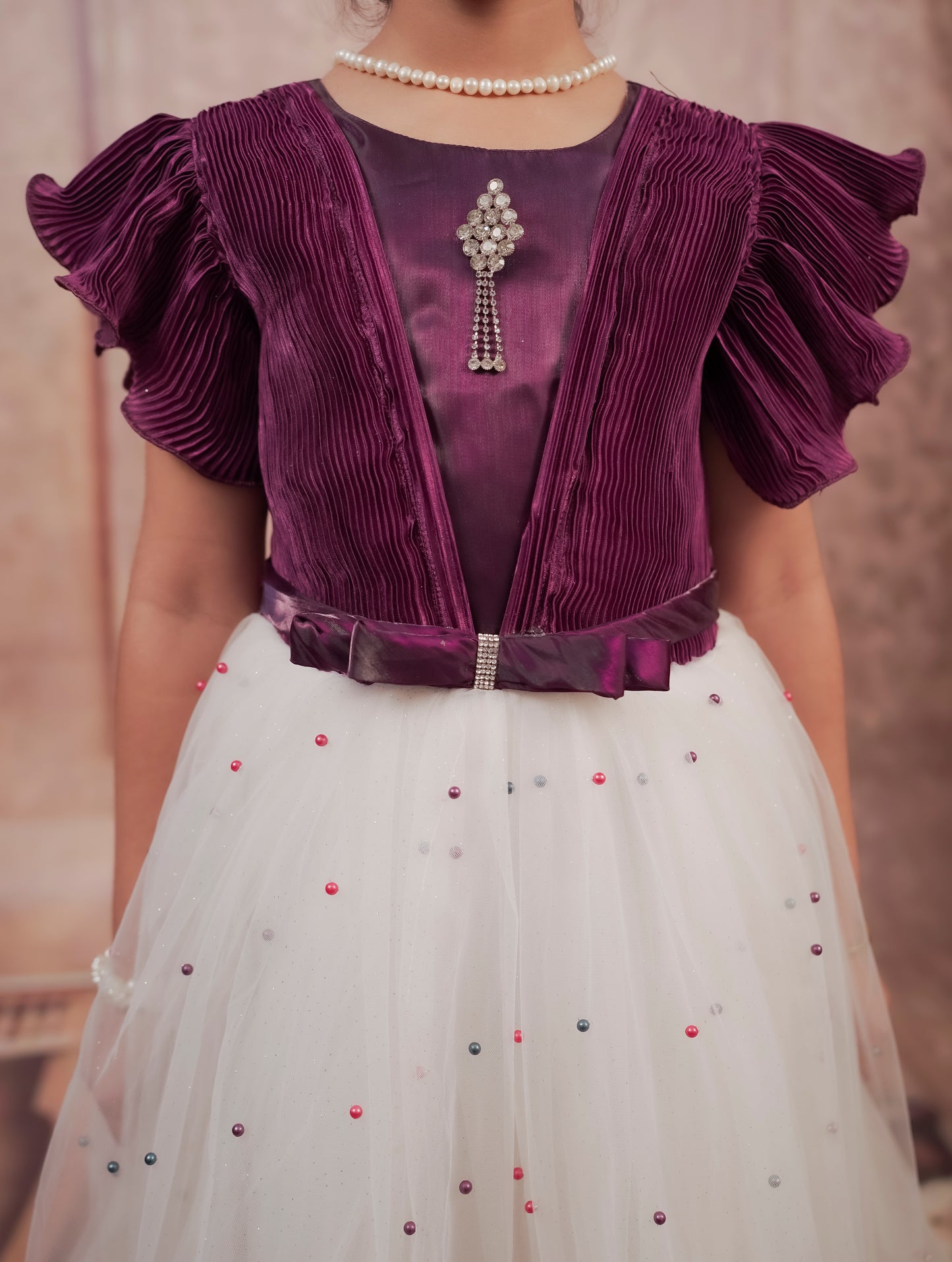 Pariari Girls Velvet & Tulle Sparkle Party Dress